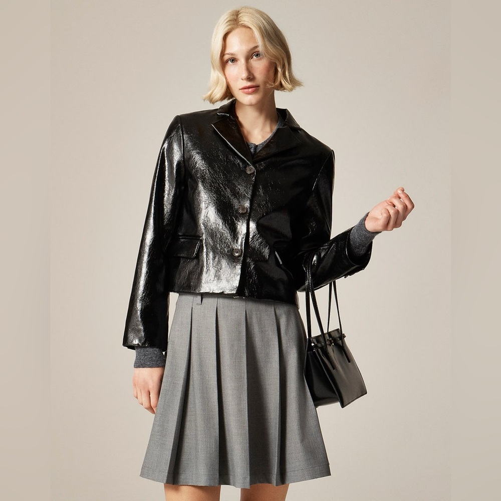 J.Crew Shirt-jacket in faux distressed leather CN491